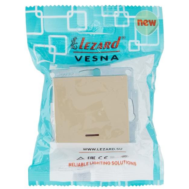 Выключатель с подсветкой VESNA зол. LEZARD 742-3688-111