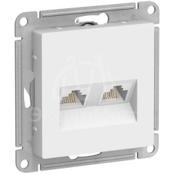 Розетка компьютерная 2-м AtlasDesign RJ45 кат.5E механизм бел. SE ATN000185