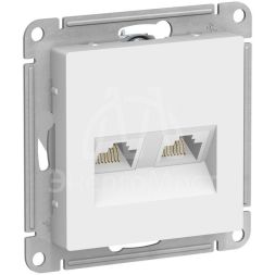 Розетка компьютерная 2-м AtlasDesign RJ45 кат.5E механизм бел. SE ATN000185