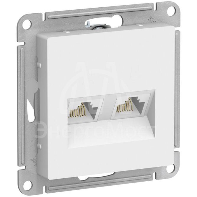 Розетка компьютерная 2-м AtlasDesign RJ45 кат.5E механизм бел. SE ATN000185