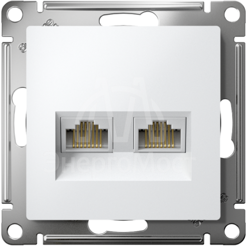 Розетка компьютерная 2-м AtlasDesign RJ45 кат.5E механизм бел. SE ATN000185