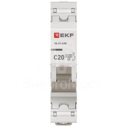Выключатель автоматический 1п C 20А 4.5кА ВА 47-63N PROxima EKF M634120C