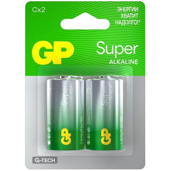 Элемент питания алкалиновый C/LR14 1.5В Super Alkaline G-Tech 14AA21-2CRSBC2 20/160 (блист.2шт) GP 1226