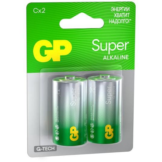 Элемент питания алкалиновый C/LR14 1.5В Super Alkaline G-Tech 14AA21-2CRSBC2 20/160 (блист.2шт) GP 1226