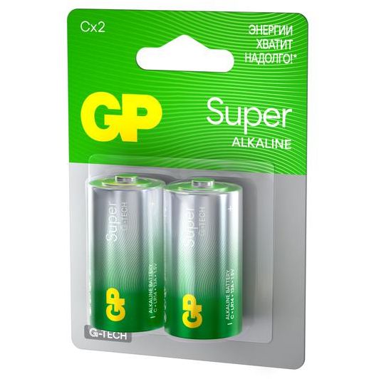 Элемент питания алкалиновый C/LR14 1.5В Super Alkaline G-Tech 14AA21-2CRSBC2 20/160 (блист.2шт) GP 1226