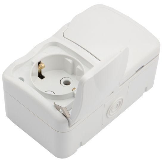 Блок ОП 2 розетки горизонт. Mini OG с заземл. керамика IP54 бел. Kranz KR-78-0607