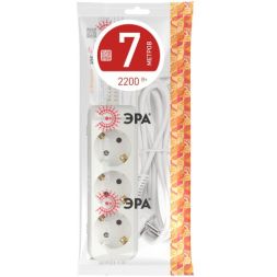 Удлинитель 3х7м с заземл. 10А IP20 UX-3e-7m ПВС 3х0.75 Эра Б0038577