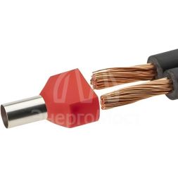 Наконечник-гильза двойная с изолир.фланцем 1.5кв.мм (НШВИ2) черн. DKC IFD2-1.5-8BK