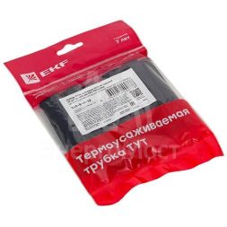 Набор трубок термоусадочных ТУТк клеевые 12/4 нг черн. по 100мм PROxima (уп.10шт) EKF tut-k-n-12