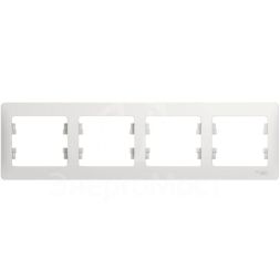 Рамка 4-м Glossa горизонт. бел. SchE GSL000104