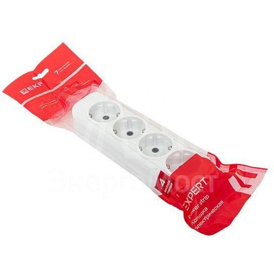 Колодка удлинителя 4-м с заземл. 16А Эксперт 3.5кВт EKF AKB16-4