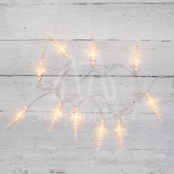 Гирлянда светодиодная &amp;quot;Сосульки&amp;quot; 1.5м 10LED тепл. бел. провод прозр. 2хAA (батарейки не в комплекте) Neon-Night 303-093