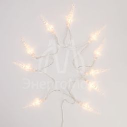 Гирлянда светодиодная &amp;quot;Сосульки&amp;quot; 1.5м 10LED тепл. бел. провод прозр. 2хAA (батарейки не в комплекте) Neon-Night 303-093