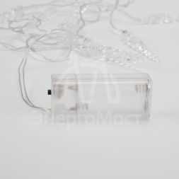 Гирлянда светодиодная &amp;quot;Сосульки&amp;quot; 1.5м 10LED тепл. бел. провод прозр. 2хAA (батарейки не в комплекте) Neon-Night 303-093