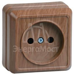 Розетка 1-м ОП Октава 10А IP20 без заземл. дуб IEK ERO10-K04-10-DC