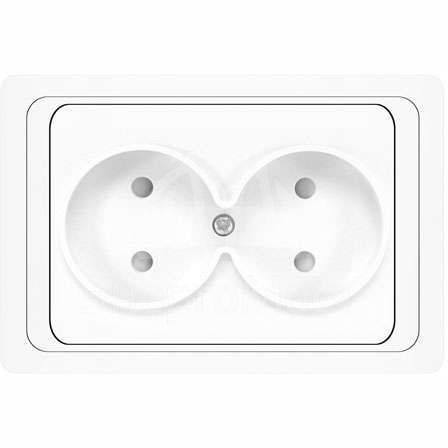 Розетка 2-м СП Валери 16А IP20 защ. шторки бел. Universal В0102x
