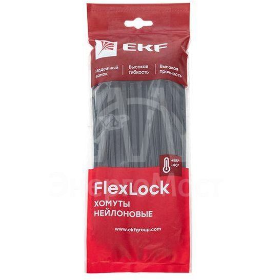 Хомут P6.6 4.8х200 FlexLock стандартный черн. (уп.100шт) PROxima EKF plc-fl-ctsb-4.8x200