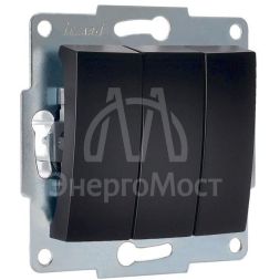 Механизм выключателя 3-кл. 1п СП Karina 10А IP20 черн. бархат LEZARD 707-4288-109