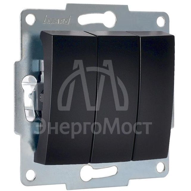 Механизм выключателя 3-кл. 1п СП Karina 10А IP20 черн. бархат LEZARD 707-4288-109