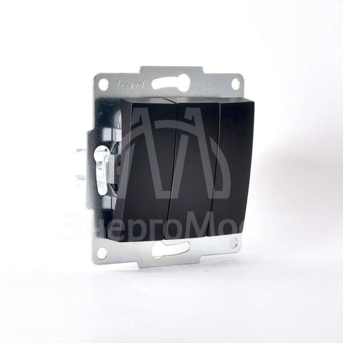 Механизм выключателя 3-кл. 1п СП Karina 10А IP20 черн. бархат LEZARD 707-4288-109