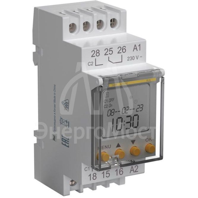 Таймер электронный астрономический ТА80 16А 230В на DIN-рейку KARAT IEK MTA-A-16