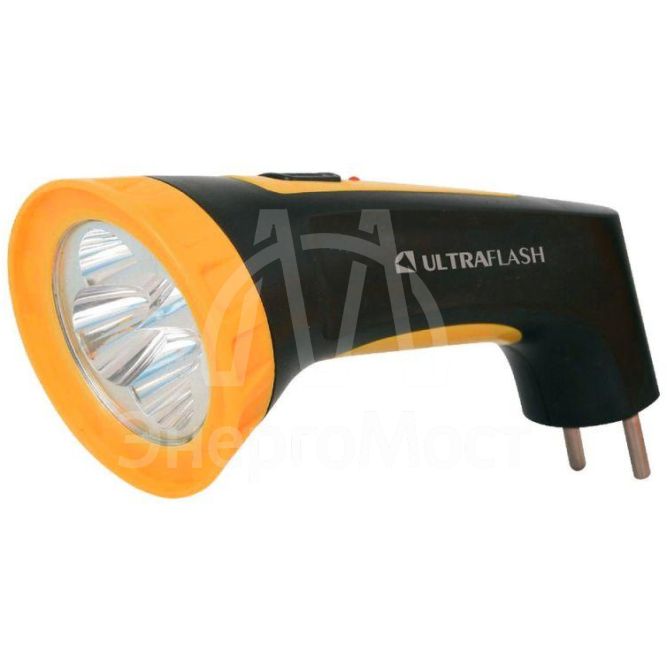 Фонарь LED 3804M (аккум. 220В черн./желт. 4 LED SLA пласт. коробка) Ultraflash 12867