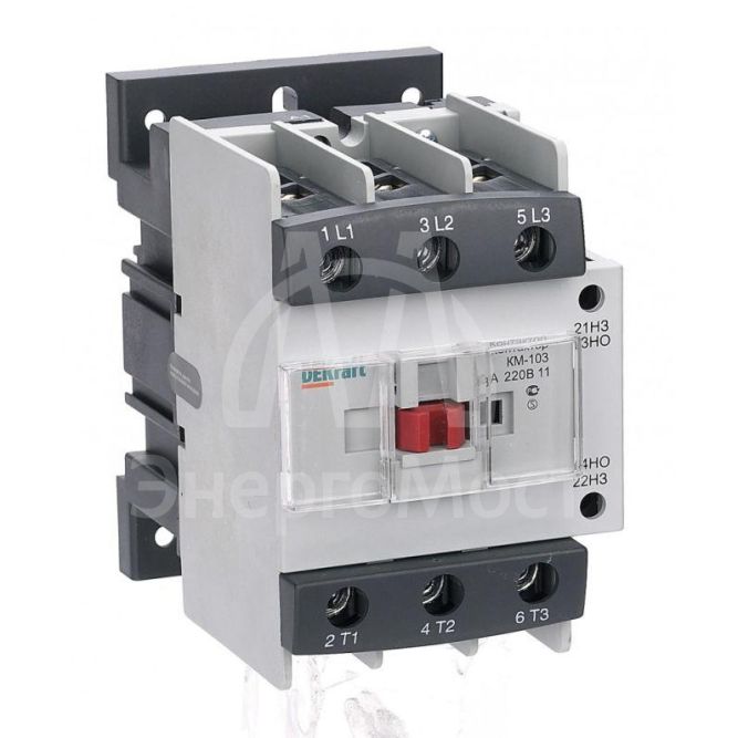 Контактор КМ-103 80А кат. 24В AC 1НО+1НЗ AC-3 DEKraft 22140DEK
