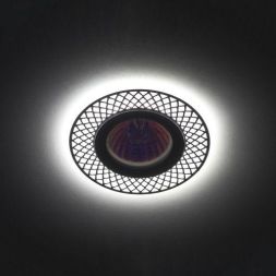 Светильник DK LD42 WH/WH MR16 точечный; декор со светодиодной подсветкой бел./бел. ЭРА Б0037380