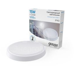 Светильник светодиодный HALL 15Вт 6500К IP40 1200лм d155х33мм ДБП круг настенно-потолочный GAUSS 193411315