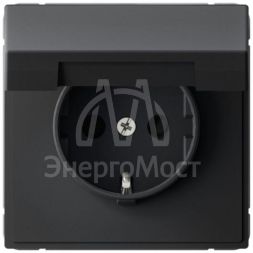 Розетка ArtGallery 16А IP20 с заземл. со шторками с крышкой быстрозажим. клем. механизм карбон SE GAL001046S
