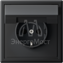 Розетка ArtGallery 16А IP20 с заземл. со шторками с крышкой быстрозажим. клем. механизм карбон SE GAL001046S