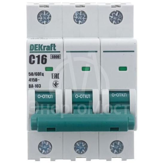 Выключатель автоматический модульный 3п C 16А 6кА ВА-103  SchE 12305DEK