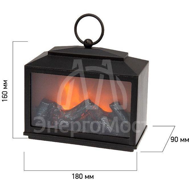 Камин светодиодный декоративный &amp;quot;Сканди&amp;quot; с эффектом живого огня 18х9х16см батарейки 3хС (не в комплекте) NEON-NIGHT 511-033