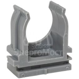 Держатель для труб (клипса) для ручного монтажа d20мм сер. Plast (уп.10шт) EKF derj-z-20sn-r
