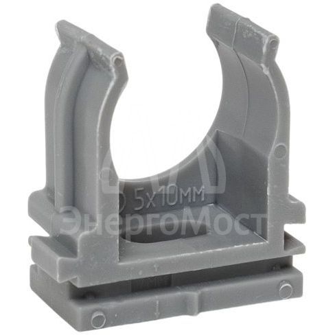 Держатель для труб (клипса) для ручного монтажа d20мм сер. Plast (уп.10шт) EKF derj-z-20sn-r