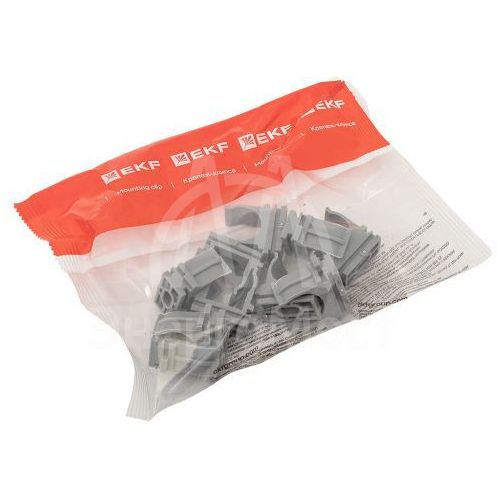 Держатель для труб (клипса) для ручного монтажа d20мм сер. Plast (уп.10шт) EKF derj-z-20sn-r