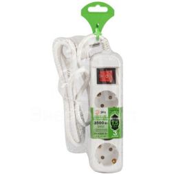 Удлинитель электрический UDL-16-315-ES Greenline 3 розетки с заземлением с выключателем 1.5м ПВС 3х1кв.мм Эра Б0065078