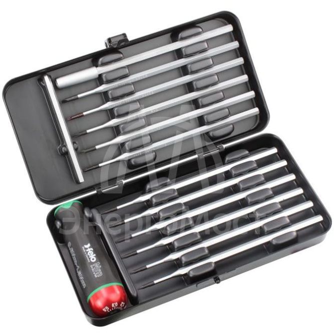 Отвертка серия Nm 0.6-1.5 с набором насадок (уп.12шт) в кейсе Felo 10099116