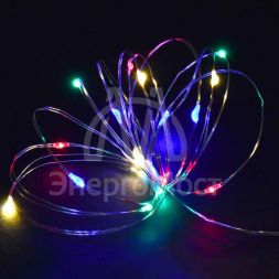 Гирлянда "Роса" 2м 20LED RGBY IP20 провод прозр. шнур 0.3м 2AA IEK LGDB500-3-020-02-T-B-20