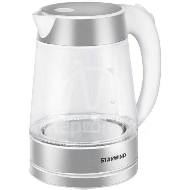 Чайник SKG2011 1.7л. 2200Вт (стекло)бел./серебр. STARWIND 1396680