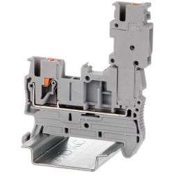 Клемма проходная под вставной штекер зажим push-in 2 точки подключения 2.5кв.мм сер. DKC VPR-2.5-1P