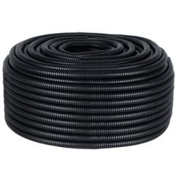 Труба гофрированная ПВХ d20мм с протяжкой черн. (уп.100м) Plast EKF tg-z-20-100-black
