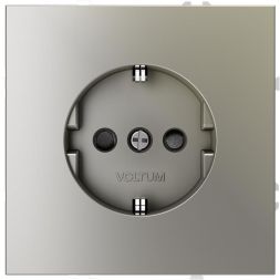 Розетка 1-м СП S70 16А с заземл. защ. шторки механизм шелк Voltum VLS040204