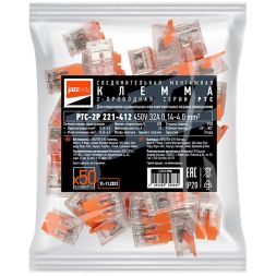 Клемма монтажная рычажного соединения PTC-2P 221-412 450В 32А 0.14-4.0кв.мм JazzWay 5050884