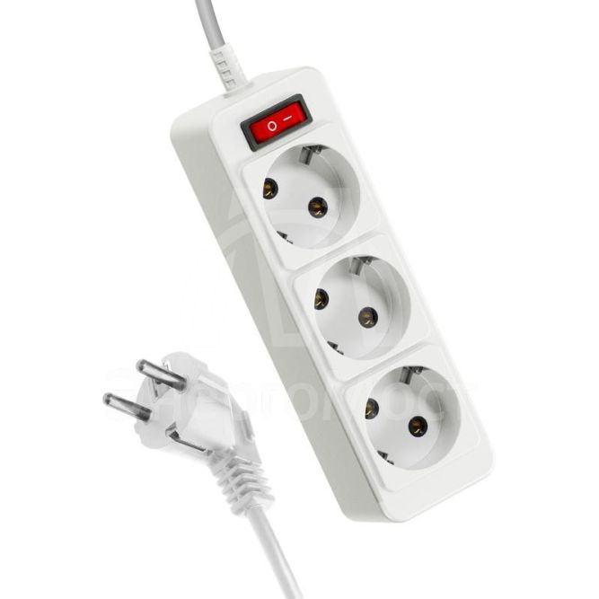 Удлинитель 3х5м с заземл. 10А IP20 с выкл. ПВС 3х0.75 Космос YKsm5m-3g-Z-V(10A)P