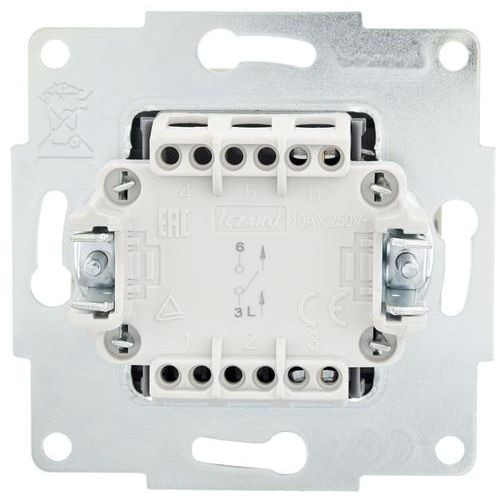 Выключатель 1-кл. СП Vesna механизм жемчуж./бел. перламутр. LEZARD 742-3088-100