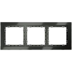 Рамка 3-м S70 стеклян. титан Voltum VLS110306