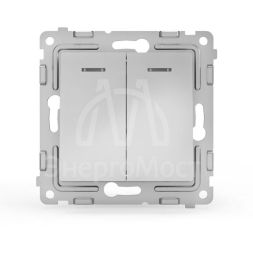 Выключатель 2-кл. СП Pixel 10А IP20 с индикатором механизм алюм. TOKOV ELECTRIC TKE-PX-V2I-C03