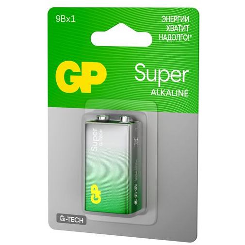 Элемент питания алкалиновый &amp;quot;крона&amp;quot; 6LR61 9В Super Alkaline G-Tech 1604AA21-5CRSBC1 10/200 (блист.1шт) GP 1219