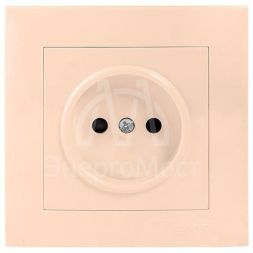 Розетка 1-м СП Валенсия 10А IP20 без заземл. защ. шторки крем. PROxima EKF EWR10-022-20